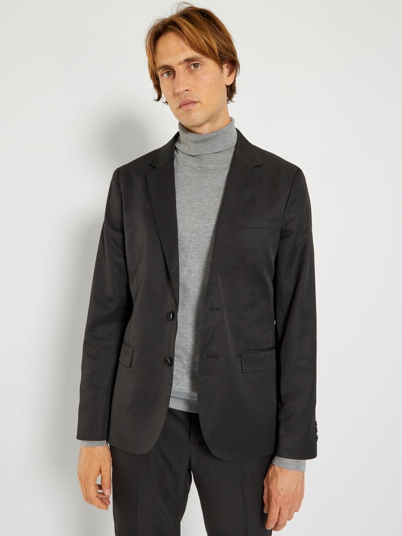 Blazer de corte reto - preto