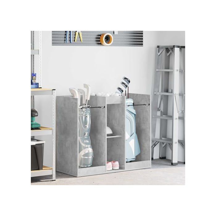 Taquilla de golf moderna - vidaXL - Gris hormigón - 102x45x85,5 cm - Amplio espacio de almacenamiento - Madera sostenible
