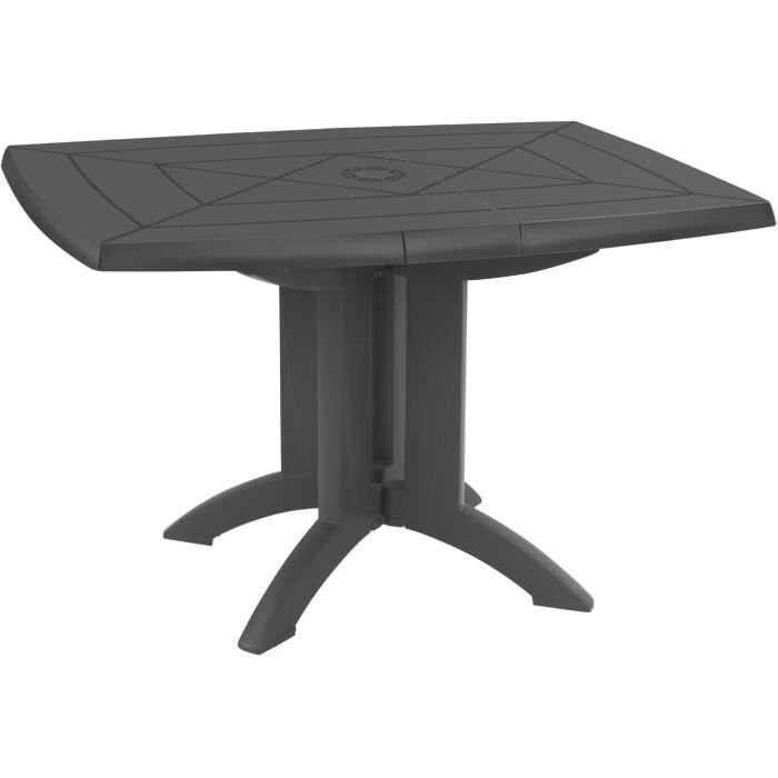 Tavolo da giardino pieghevole in resina VEGA - GROSFILLEX - 118 x 77 cm - Antracite