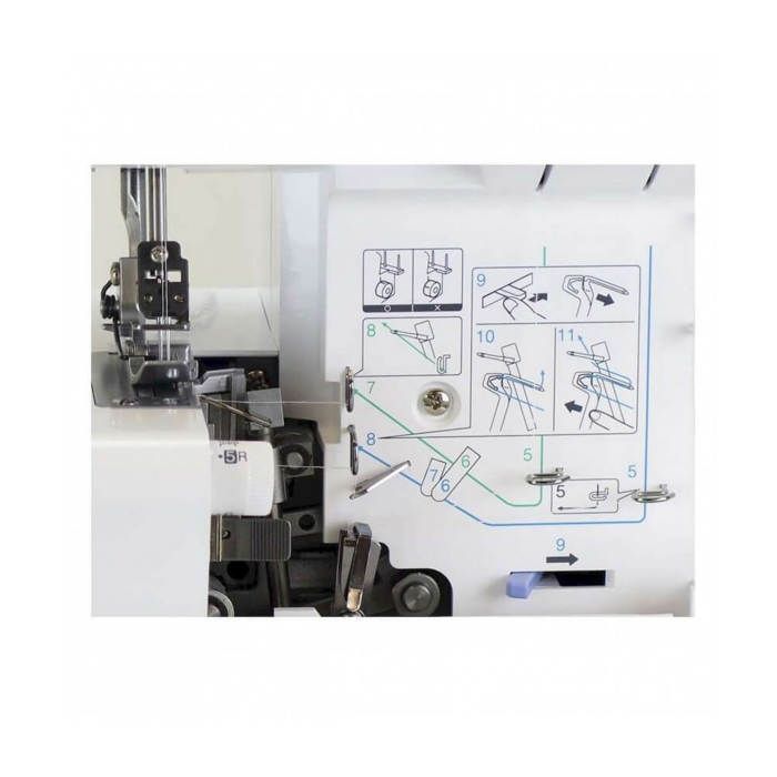 Máquina overlock Brother 2104D - 3-4 hilos - Fácil enhebrado - Dobladillo enrollado - LED
