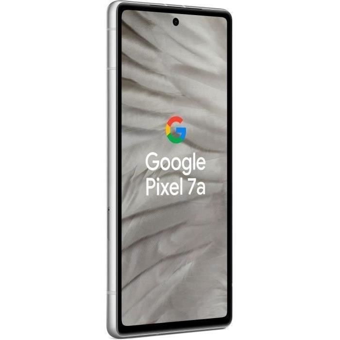 Smartphone Google Pixel 7a de 128 GB, color blanco nieve, con conectividad 5G.