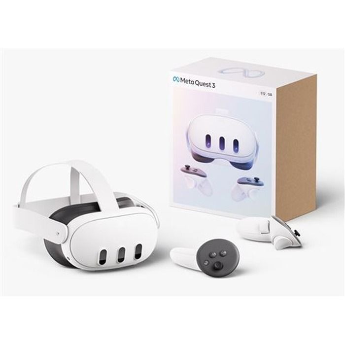 META QUEST Quest 3 512GB Virtual Reality Headset - White - Wireless - CLPL - 6 hours