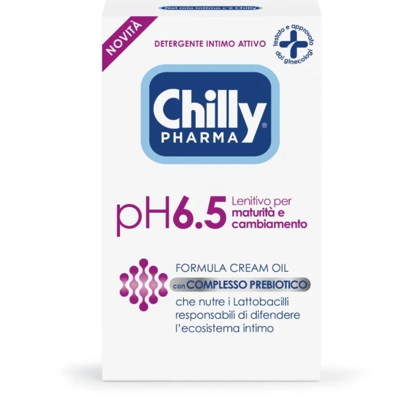 CHILLY Chilly Pharma Actieve Intieme Reiniger pH6.5 250 ml Verzachtend voor rijpere vrouwen en vrouwen in de menopauze