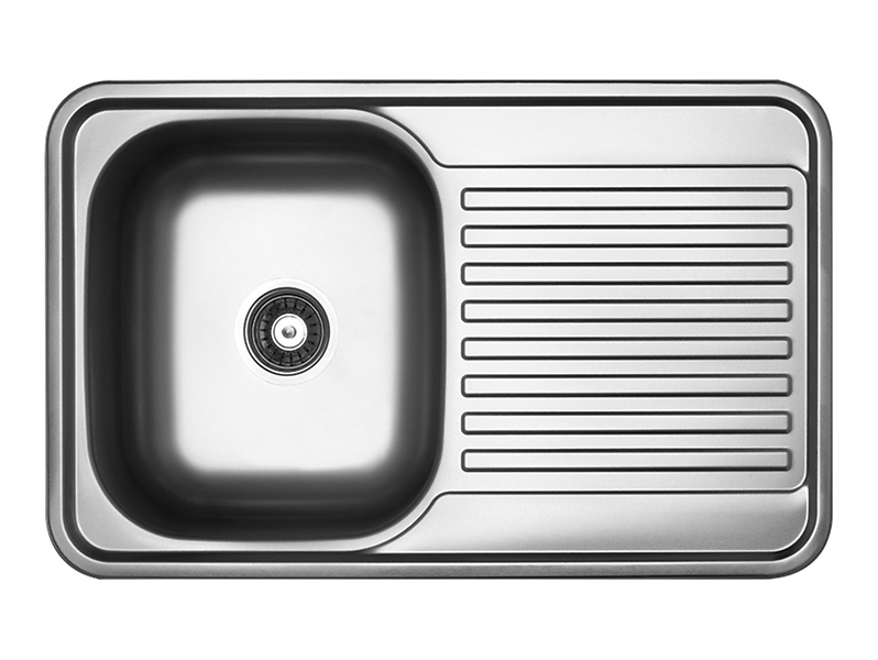 Zlewozmywak 1-komorowy Faro 78 cm srebrny