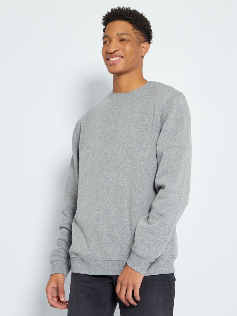 Effen sweatshirt met ronde hals +190 cm - GRIJS