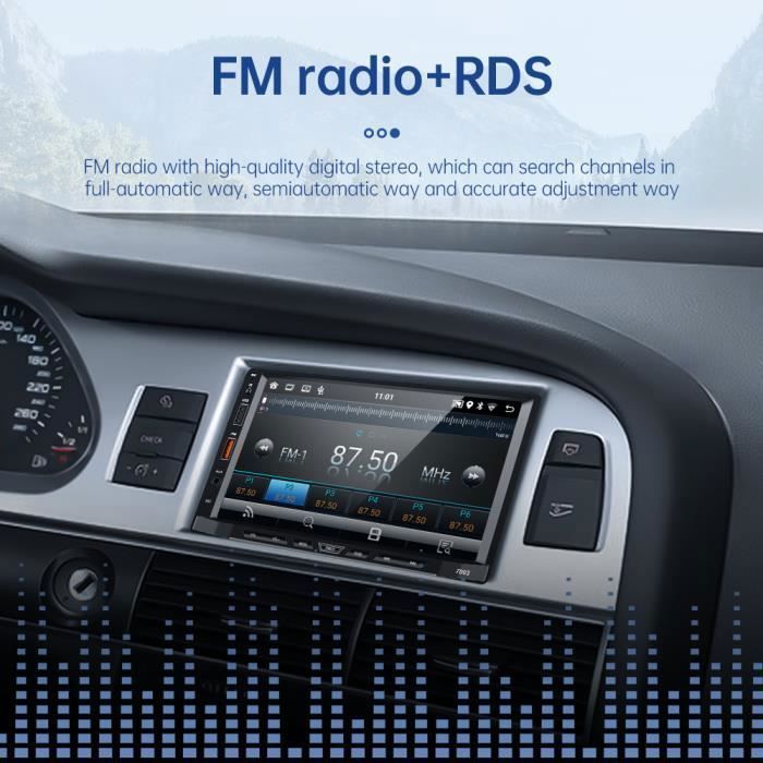 Radio para coche GEARELEC de 7 pulgadas con Android 11, CarPlay, Bluetooth, Wifi, GPS, AUX, RDS, FM y receptor multimedia.