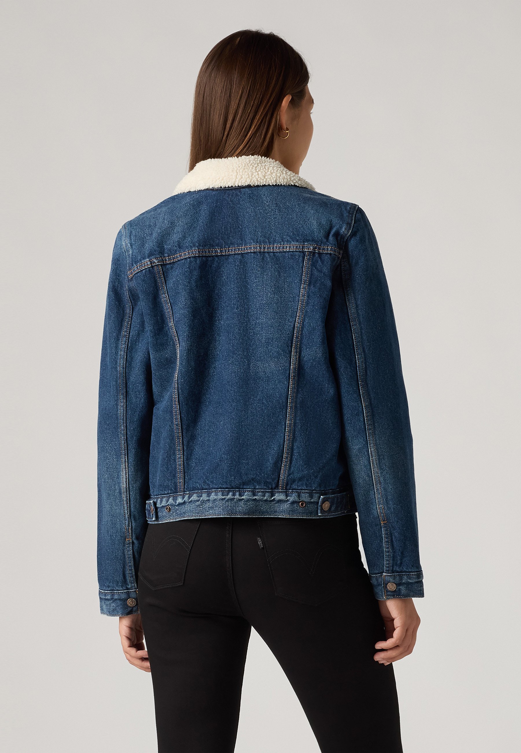 Levi's® ORIGINAL SHERPA TRUCKER - Džínová bunda - Modrá