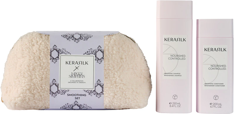 Kit de alisamento KERASILK Essentials para cabelos rebeldes e com frizz.