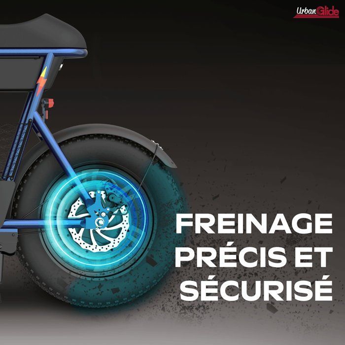 Bicicletta elettrica senza pedali - URBANGLIDE - Thunder 160 - Autonomia di 30 km - Velocità di 25 km/h - Freni a disco