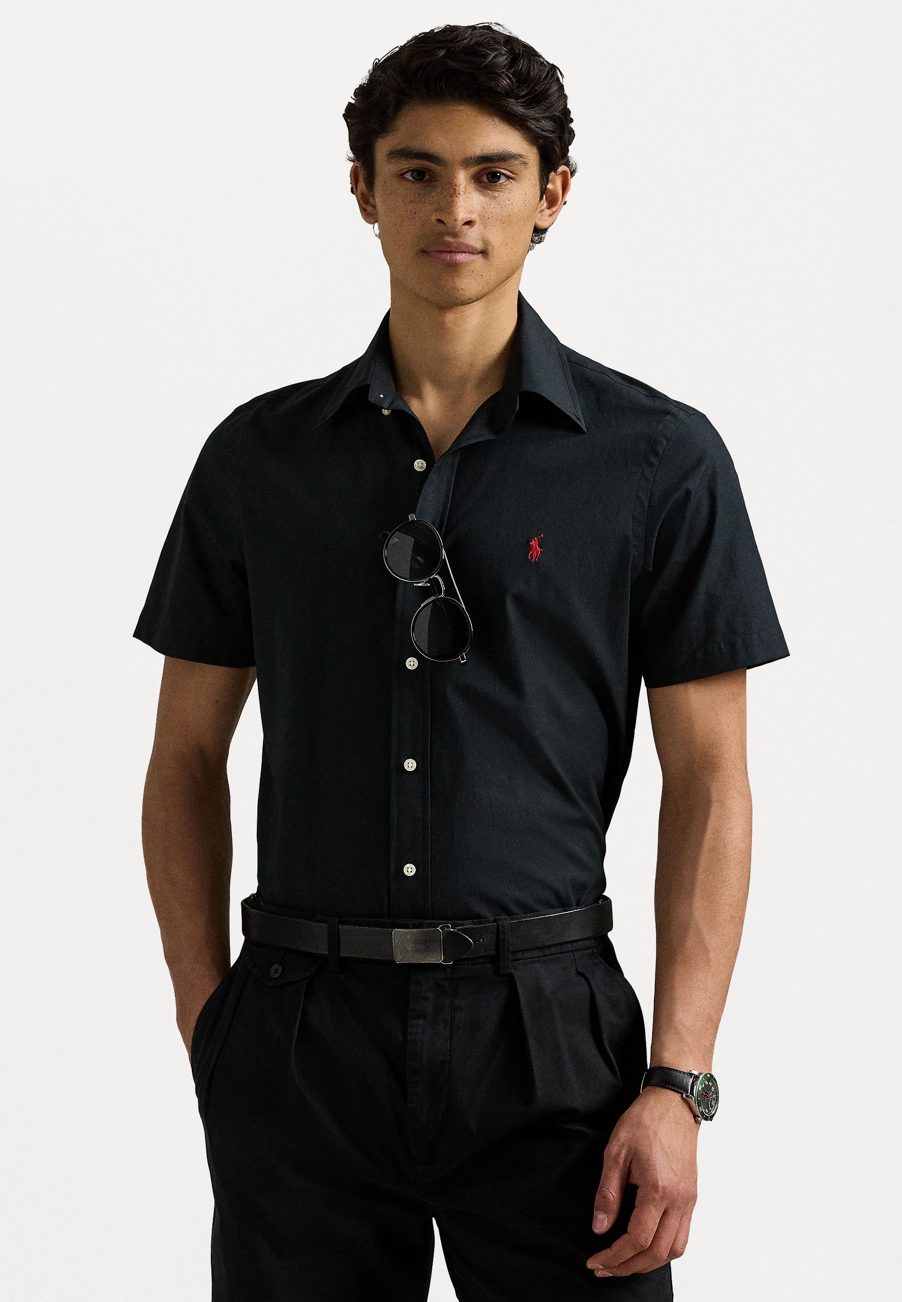 Polo Ralph Lauren CUSTOM FIT STRETCH POPLIN SHIRT - Shirt - polo zwart