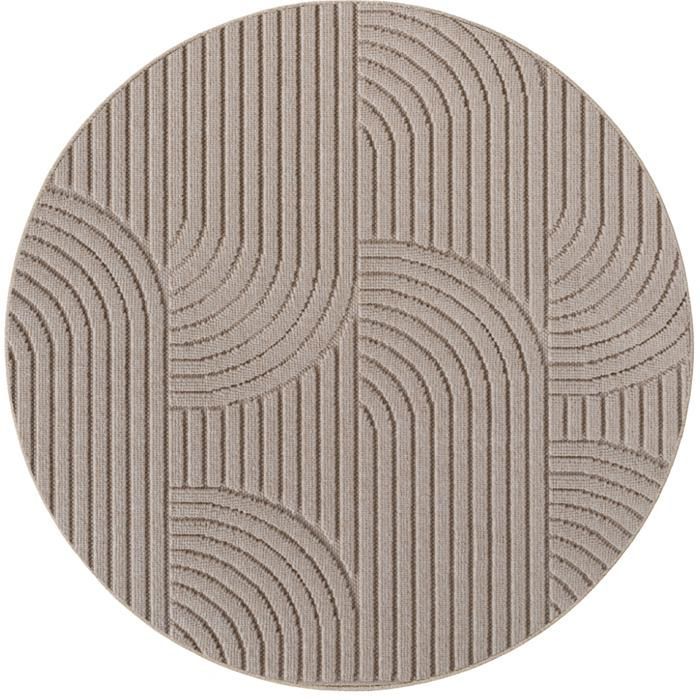 Carpetsale24 Tapis Rond 200 cm Beige Design Bohème Bouclé Style Scandinave Moderne Grand Tapis pour Salon Salle à Manger Chambre