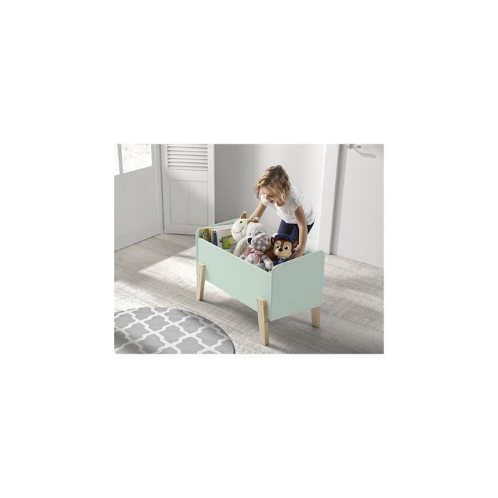 Baú de brinquedos infantil verde menta