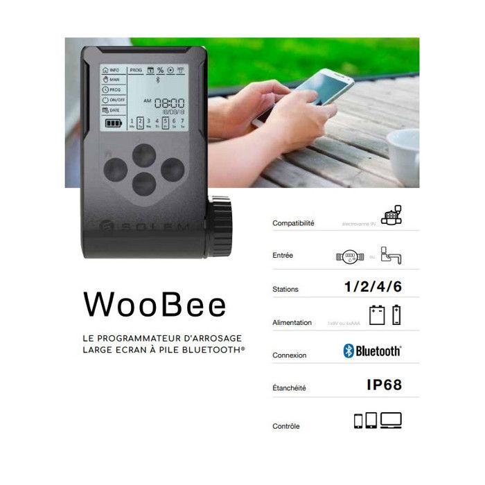 Solem Programmateur d'arrosage à pile bluetooth 2 stations - woobee-2