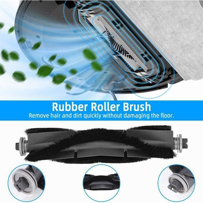 Kit di accessori per aspirapolvere AIRROBO T20: 4 filtri HEPA, 4 panni per la pulizia, 6 spazzole laterali, 4 sacchetti per la polvere.