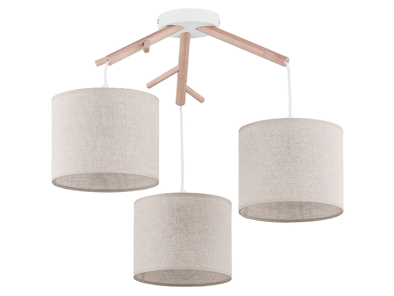 Lampa wisząca Albero3-punktowa tkaninowa beżowa