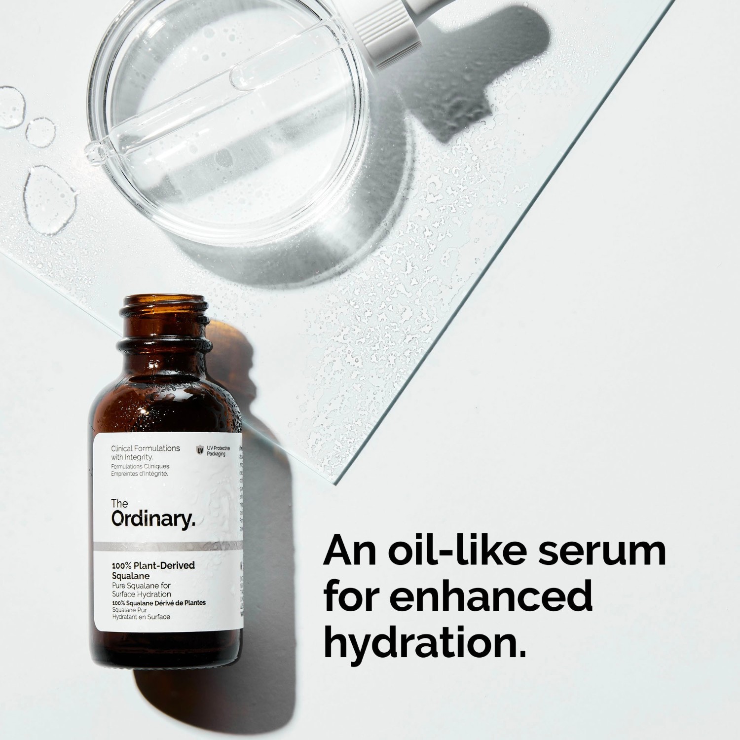 „The Ordinary“ senėjimą stabdantis drėkinamasis serumas su 100 % augalinės kilmės skvalanu – 30 ml