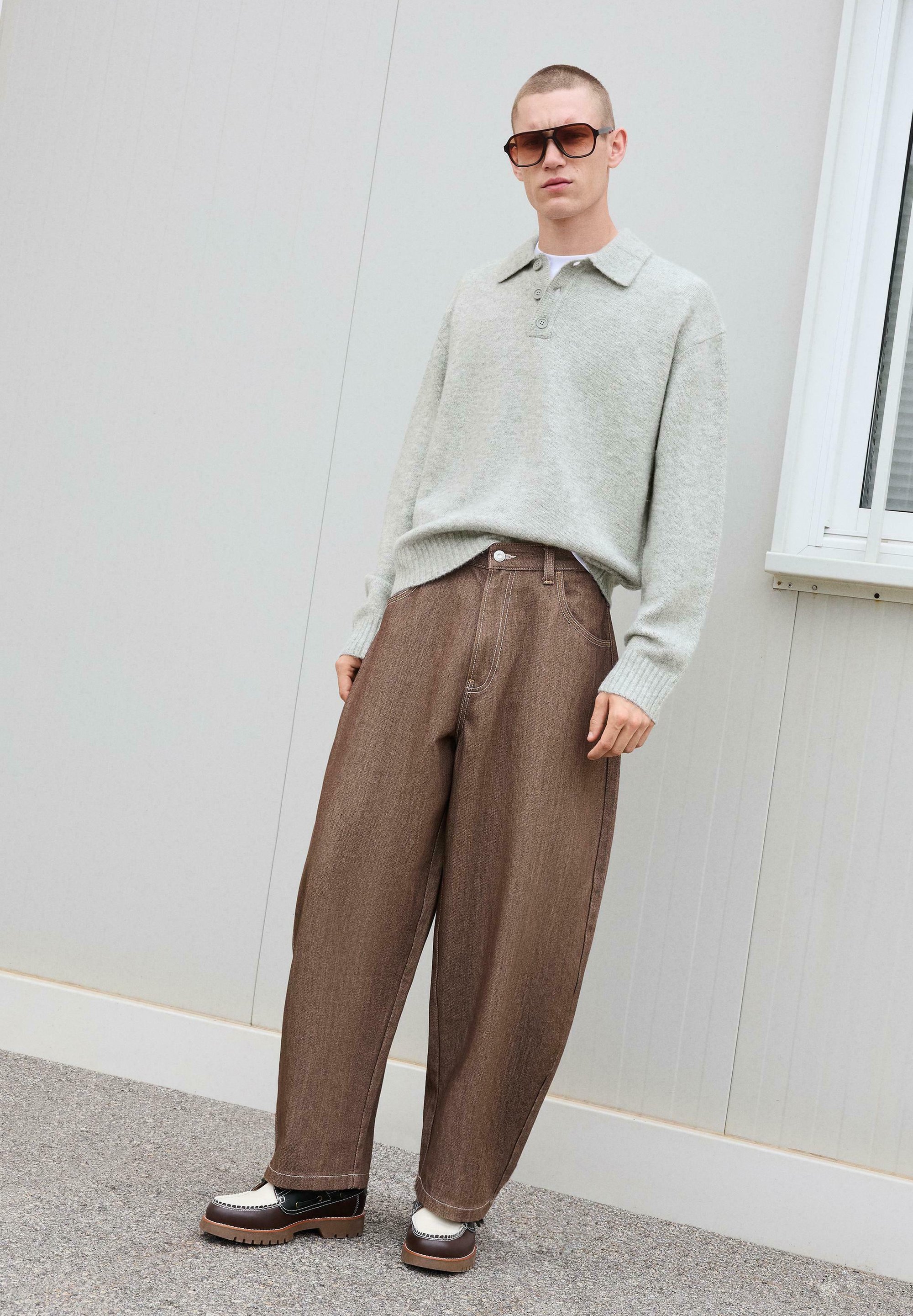 Bershka COLLAR - Trui - grijs