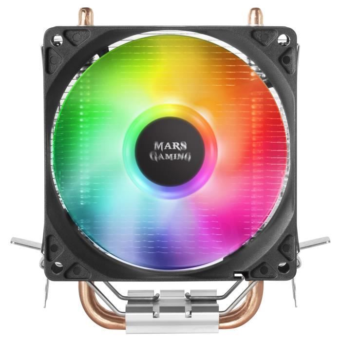 Dissipateur CPU ARGB - Mars Gaming - MCPUARGB - TDP 130W - 2 heatpipes HCT - Radiateur haute densité