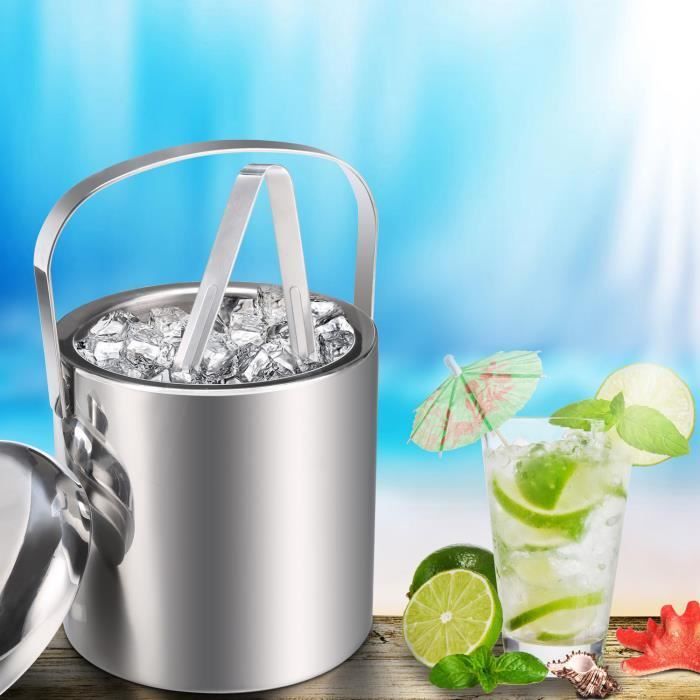 Cubitera de acero inoxidable de 1,2 litros para vino con pinzas