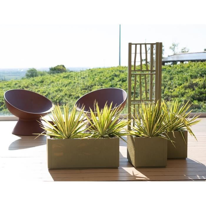 Macetero/jardinera rectangular STEFANPLAST ETHICA de 80 cm (100 x 43 x 35 cm) - Verde