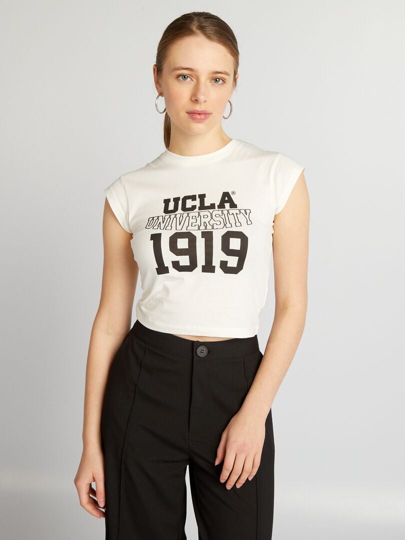 UCLA katoenen crop top - wit