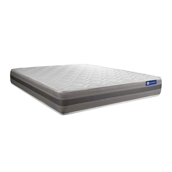 Conjunto de colchón y base de cama de 140x200 cm - Base de cama blanca (requiere montaje) - Actimemo Relax