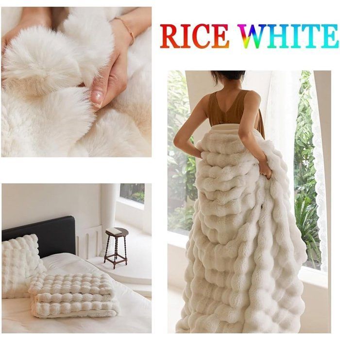 Blanket - Throw - Ultra-soft home blanket - White (100 × 160 cm) - Polyester microfiber - Luxurious and brushed -