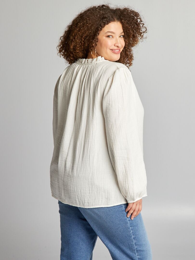 Blusa de gaze de algodão - BRANCA