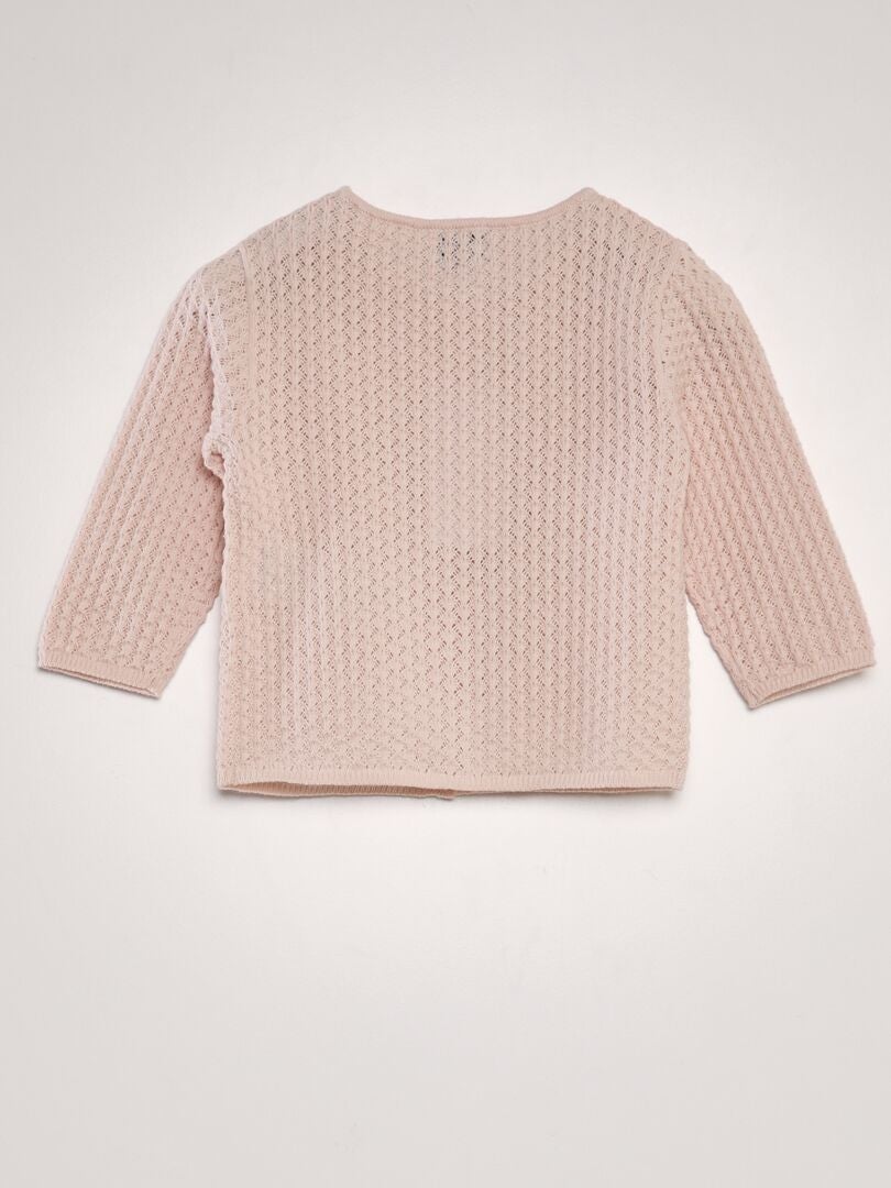 Gebreid vest met patroon - ROZE