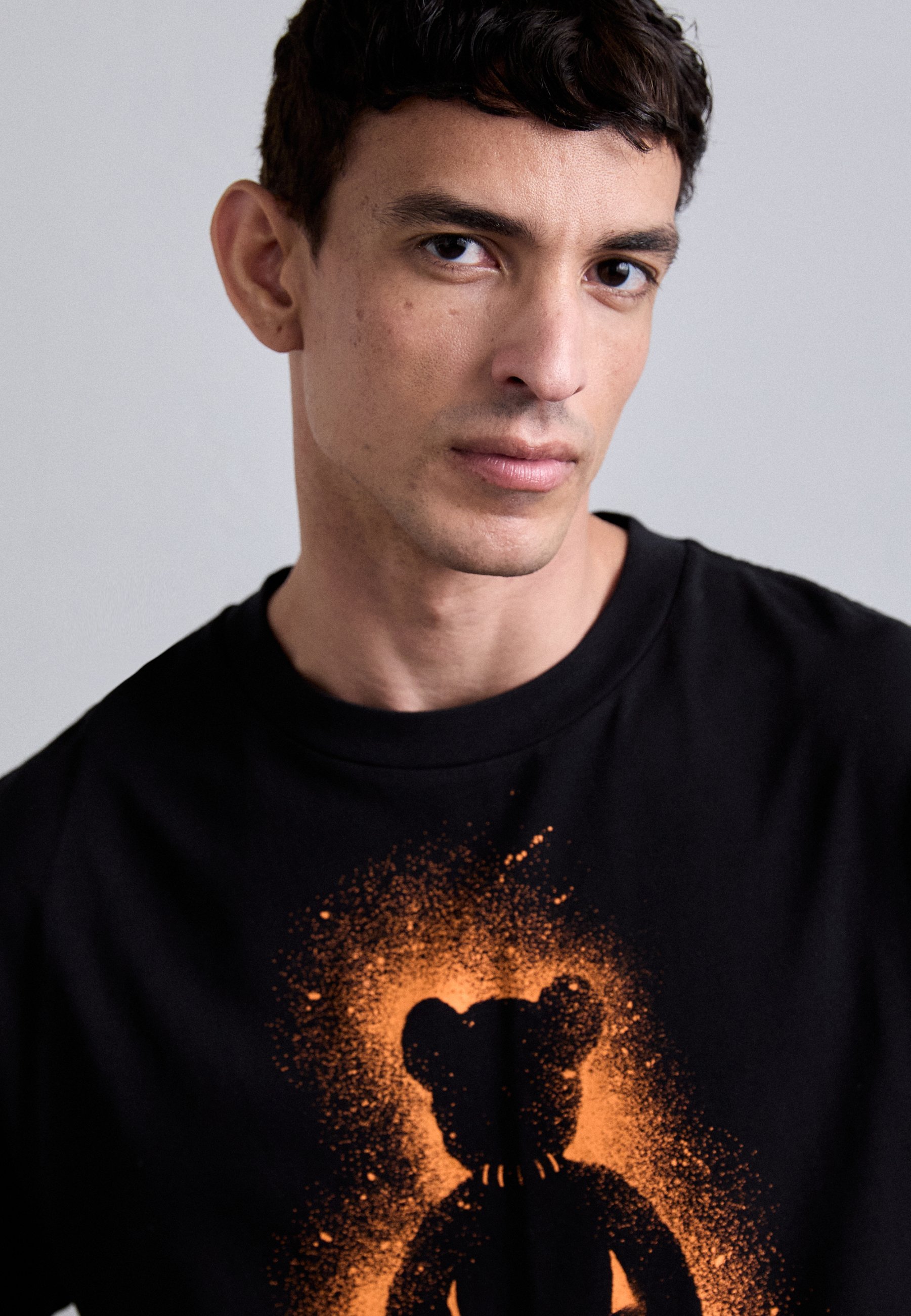 Palm Angels SPRAY BEAR REG T-shirt - T-shirt met print - zwart/oranje