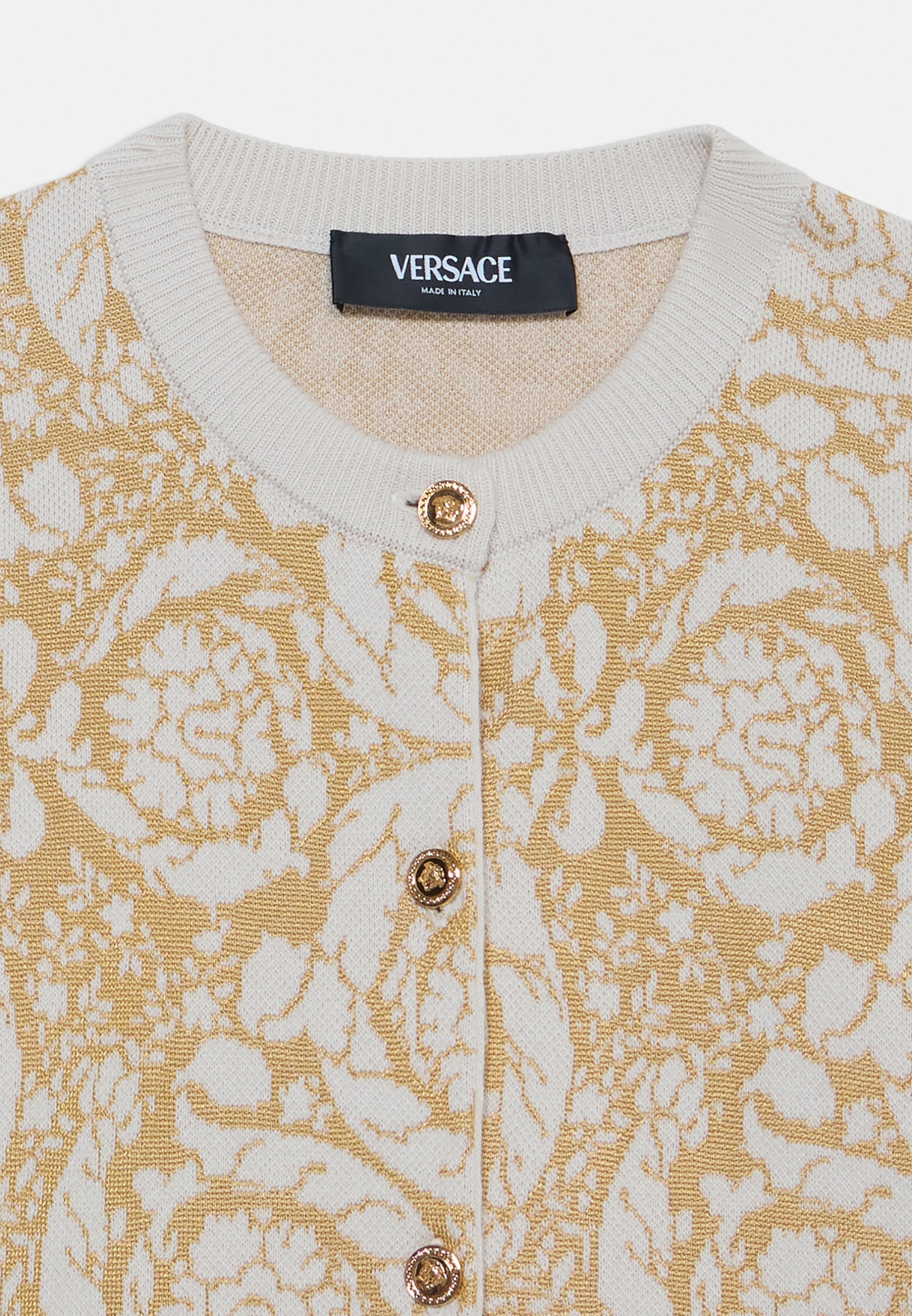 Pull Versace BAROQUE - Gilet - couleur ivoire/or