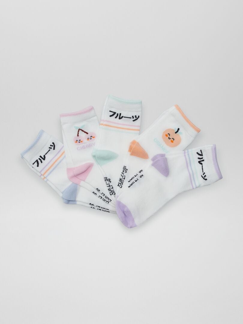 Juego de 5 pares de calcetines - BEIGE