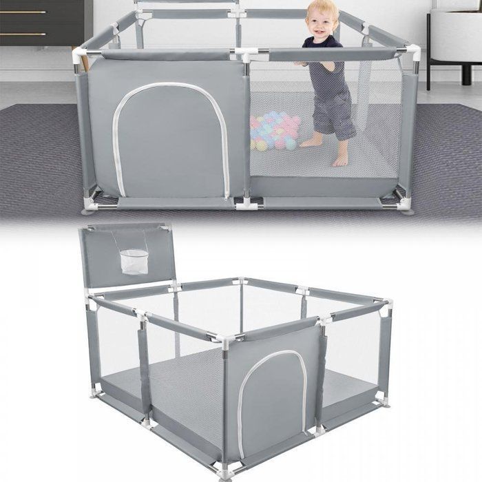 MIPAN. Modulaire babybox - Opvouwbare box - Babybox - Met ballen + zuignap - Donkergrijs