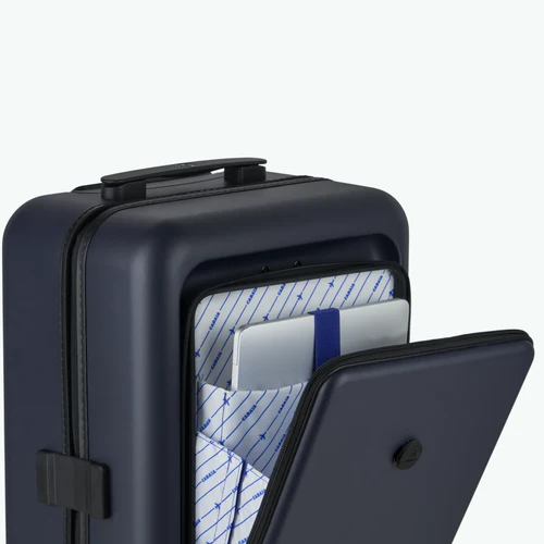 Cabaia CDG 4-wheel hard-shell suitcase, Hoi An navy blue pouch