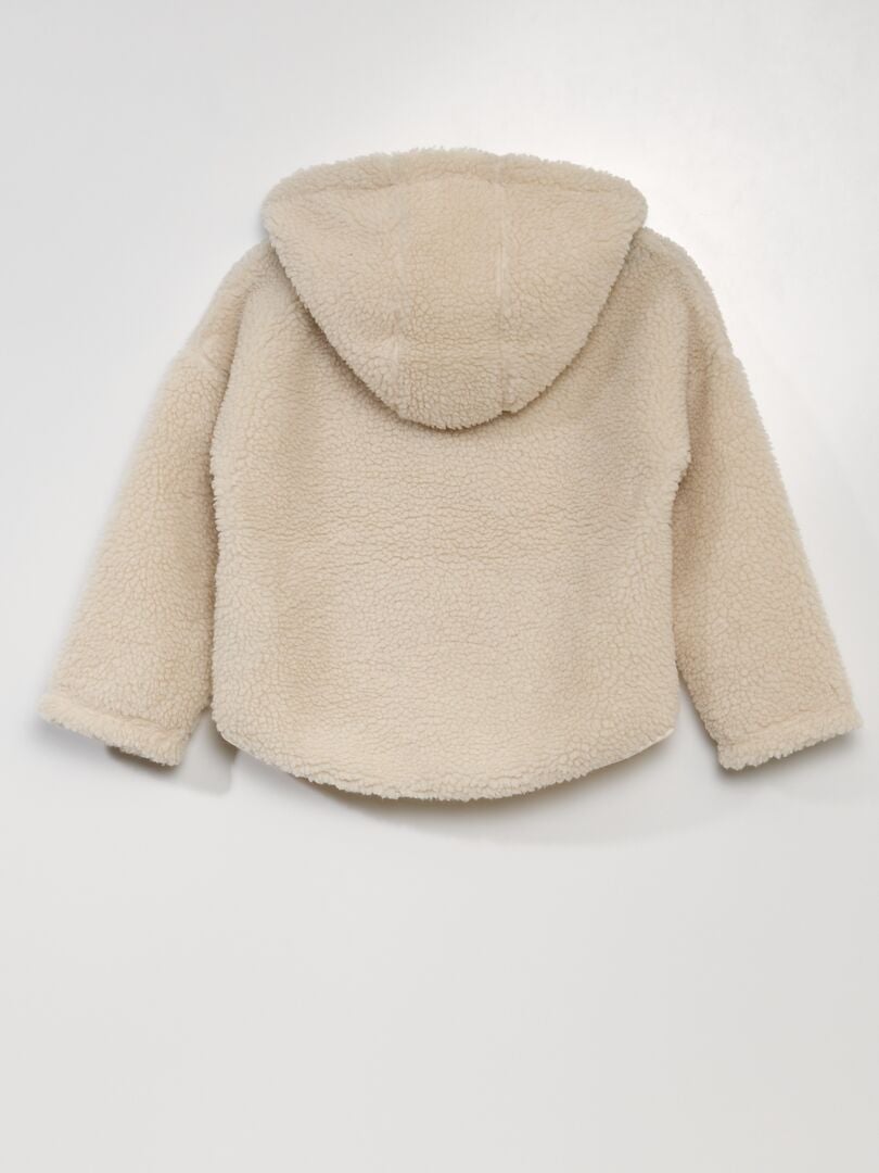 Bluza z golfem Sherpa z zamkiem błyskawicznym – BIAŁA