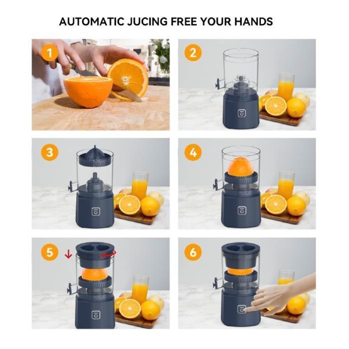 Exprimidor eléctrico de cítricos, LANGTU con botón táctil, exprimidor automático de naranjas, limones y pomelos - Multifuncional