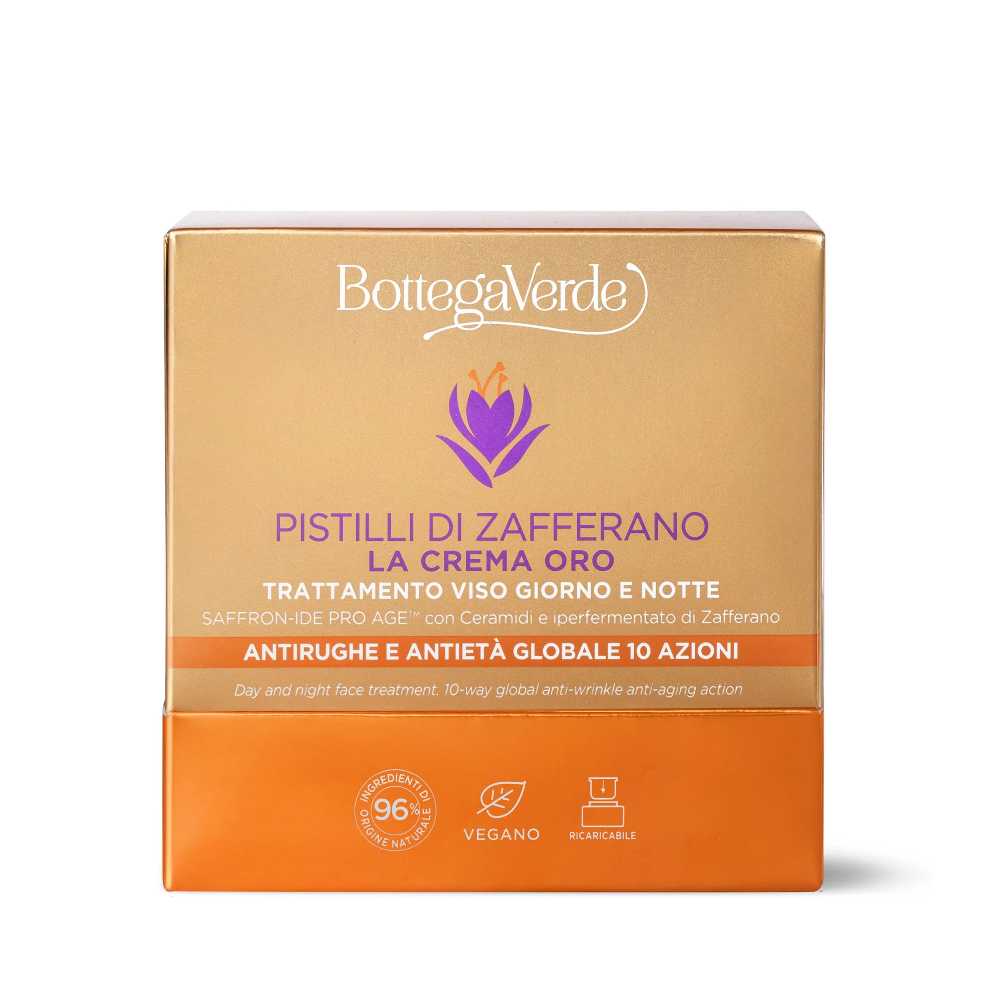 Pistilli di zafferano La Crema Oro - Trattamento Viso Giorno E Notte - Crema viso giorno effetto globale, Tratt.globale viso notte