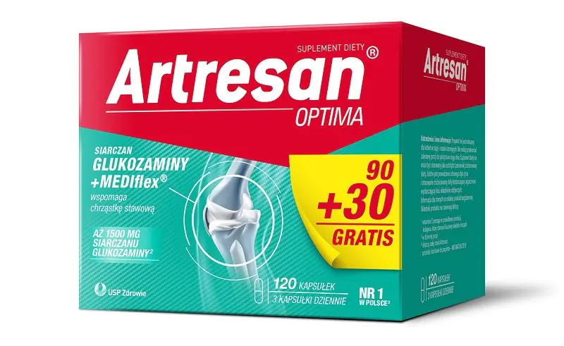 Artresan Optima 90+30 Gratis, Preparat na wzmocnienie stawów, Kapsułki
