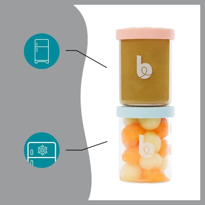 Babymoov ISY BOWLS 6 Borosilicaatglazen bewaarbakjes - Gegradueerd 250ml