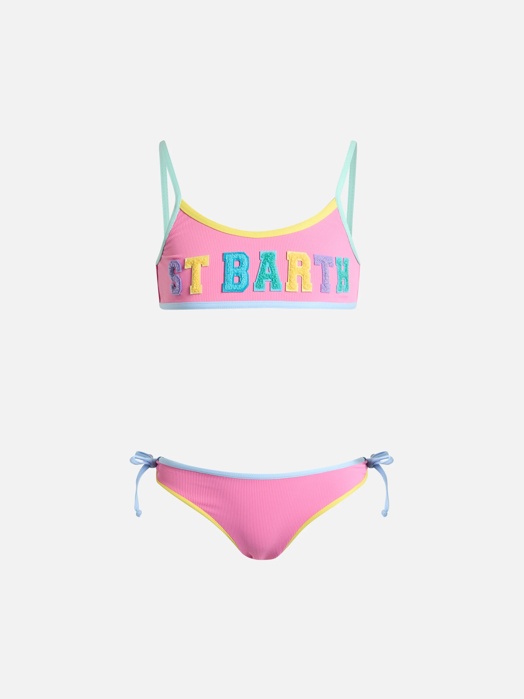 Bikini a bralette da bambina Jaiden con patch in spugna St. Barth Bart
