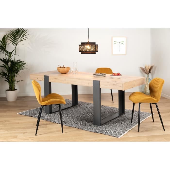 Eettafel - Rechthoekig - Spaanplaat - Industriële stijl - Loft - B 223,9 x D 93 x H 78,6 cm