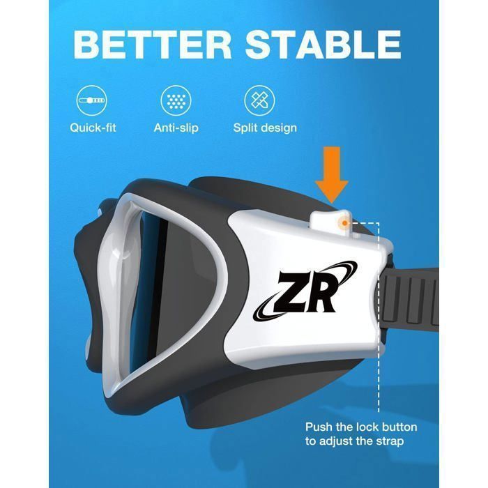 Polarized swimming goggles for men and women, anti-fog, 100% UV protection, diving goggles - White