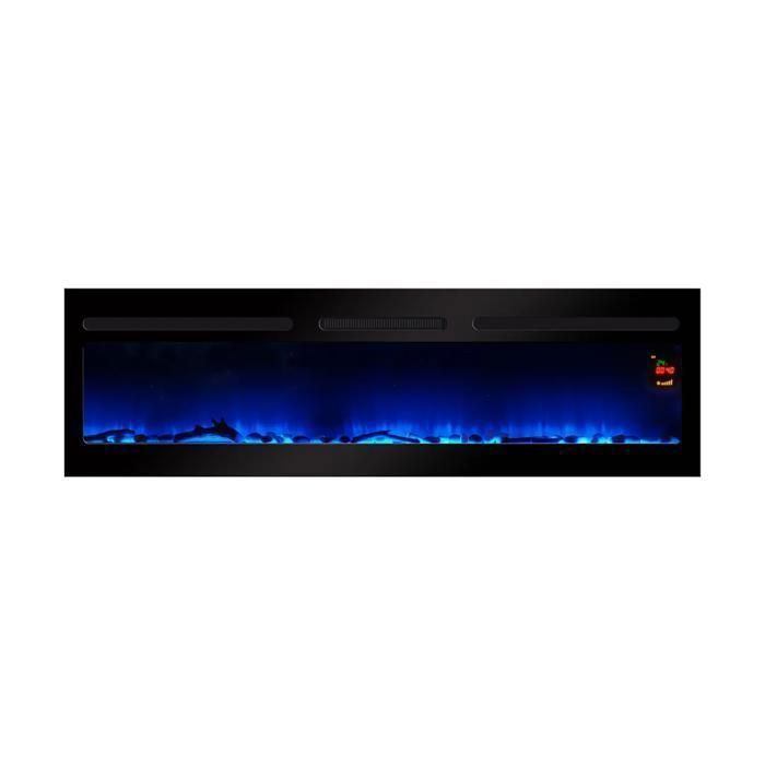 CHEMIN'ARTE - Cheminée électrique Encastrable Elysée 3XL 152 cm Effet Flammes LED, Chauffage programmable, Télécommande