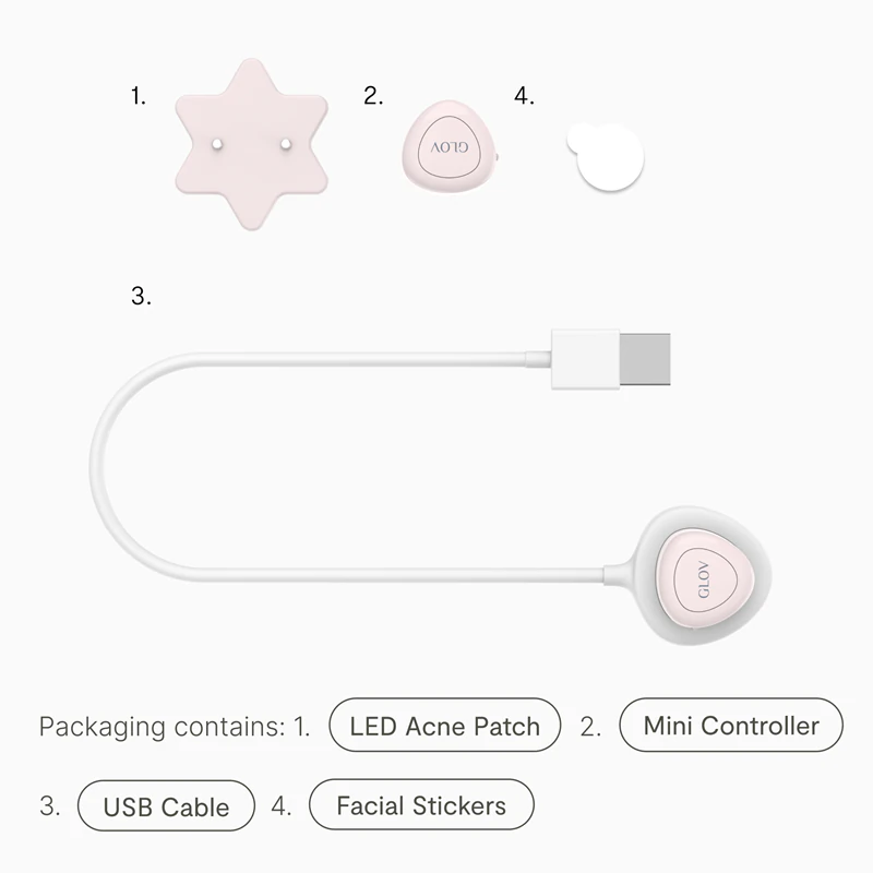 GLOV Supernova Adesivo de Tratamento Localizado para Acne com Máscara de LED para Cicatrização