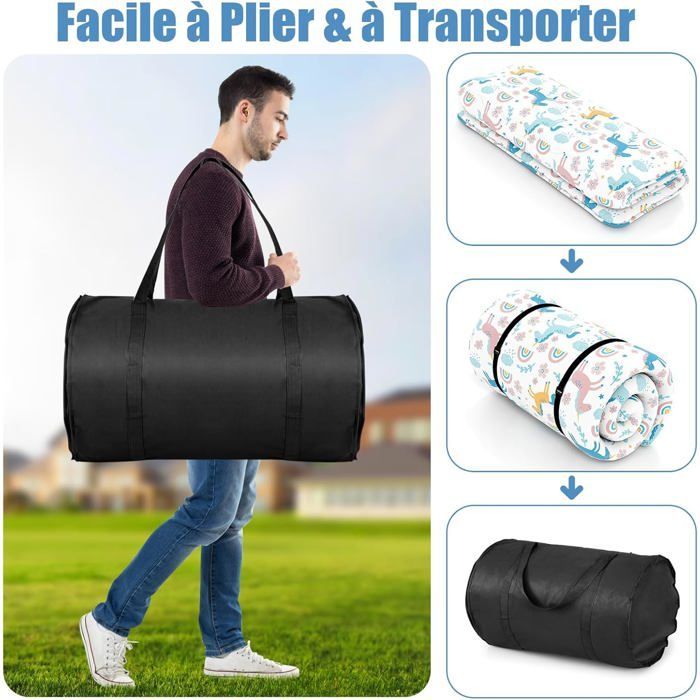 GIANTEX Ιαπωνικό Στρώμα Futon για 2 Άτομα 140x200CM - Κρεβάτι με Αναδιπλούμενο Δάπεδο και Φορητό με Τσάντα Μεταφοράς Μονόκερου
