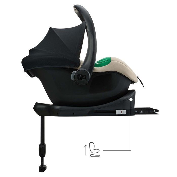 Seggiolino auto per neonati Kinderkraft MINK PRO 2 i-Size (40–87 cm) + base ISOFIX MINK FX 2, H-GUARD+, SPS+, ultraleggero 3,2 kg, beige