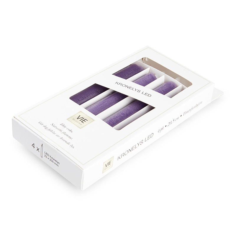 Lámpara LED Vie Selected Crown, paquete de 4 unidades, 20,5 cm, color morado.