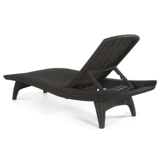 Tumbona Pacific - Chaise longue - 4 posiciones - Plástico - Jardín - Negro