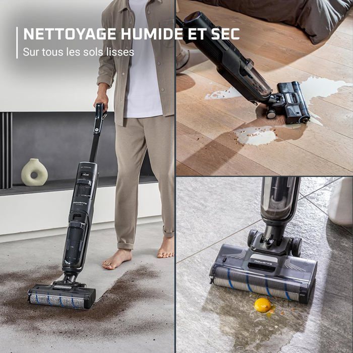 Aspirateur balai laveur sans fil - SVATV - Aspiration et lavage puissant - Autonomie 50 min
