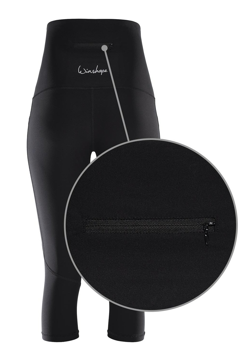 Winshape FUNCTIONAL POWER - 3/4 sportovní kalhoty - černé